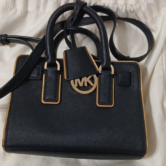 Michael Kors Black Mini Bag with Gold Accents - Picture 1 of 13